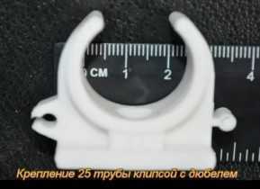 Клипса самонаборная Санпол для крепления труб 25 мм