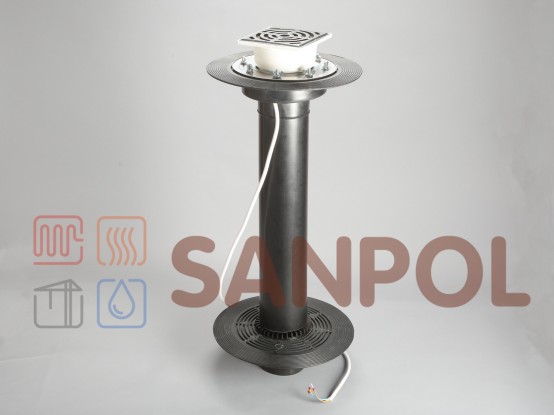 Двухуровневая  воронка с фланцем, обогревом и трапом