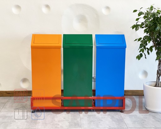 Контейнеры для сортировки мусора прямоугольные с крышкой